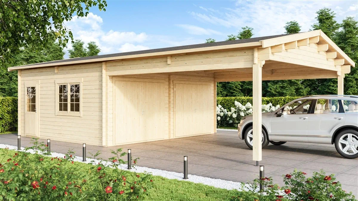Garage en carport voor 4 voertuigen | 10.6m x 5.3m