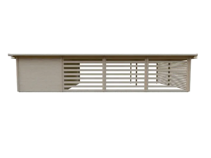 Garage met Carport BÜSUM | 6,38 x 11,88 meter