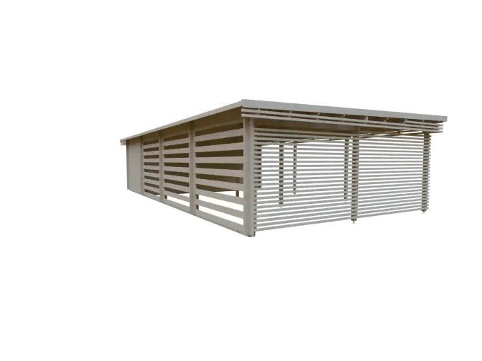 Garage met Carport BÜSUM | 6,38 x 11,88 meter