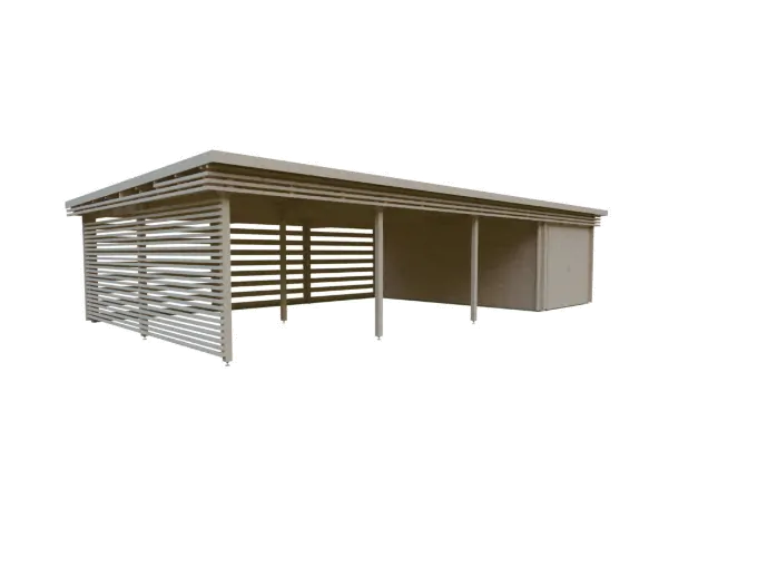 Garage met Carport BÜSUM | 6,38 x 11,88 meter