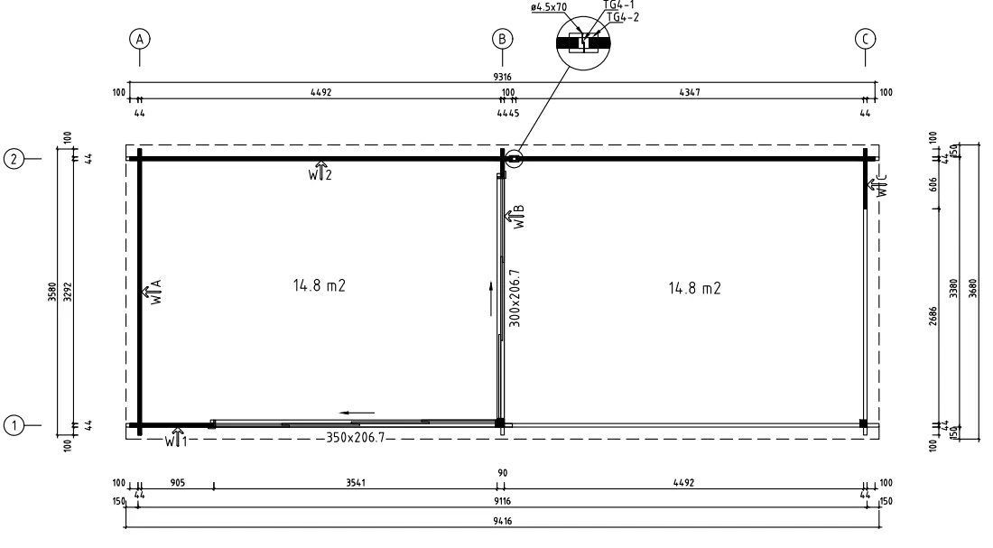 Tuinhuis Alu 70 A - 15 m²
