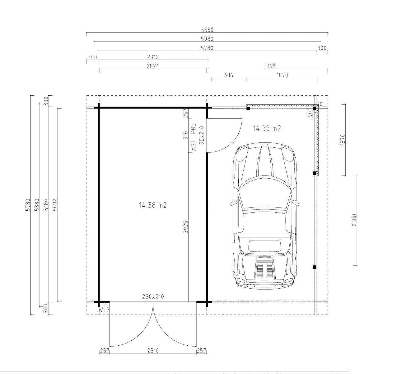Moderne Garage Gettorf | 5,98 x 5,38 m