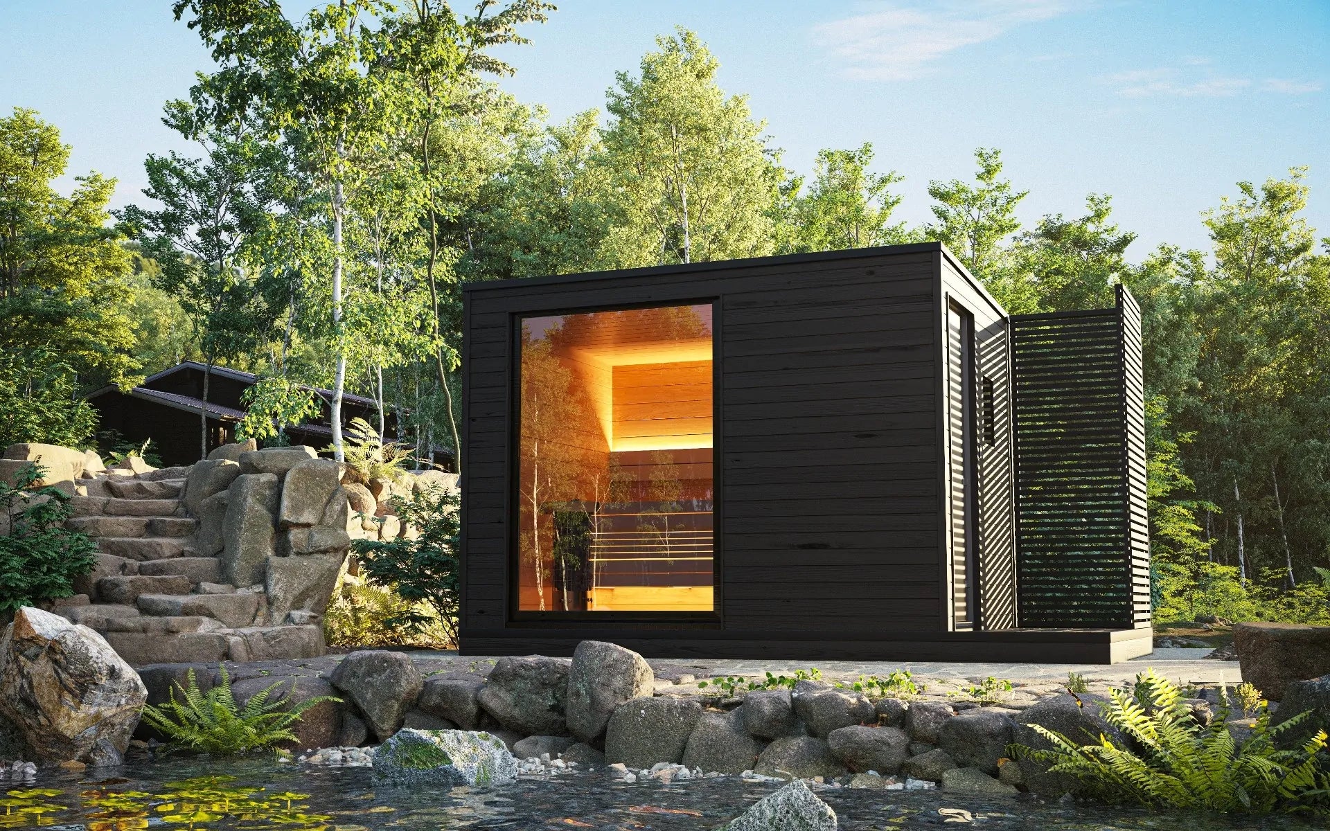 Plug-and-Play-Sauna mit Elektroheizung | 2,2 x 3,2 m