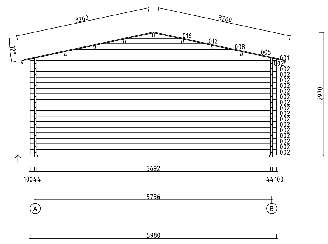 Dubbele Carport met Berging ODENWALD | 6,38 x 8 m