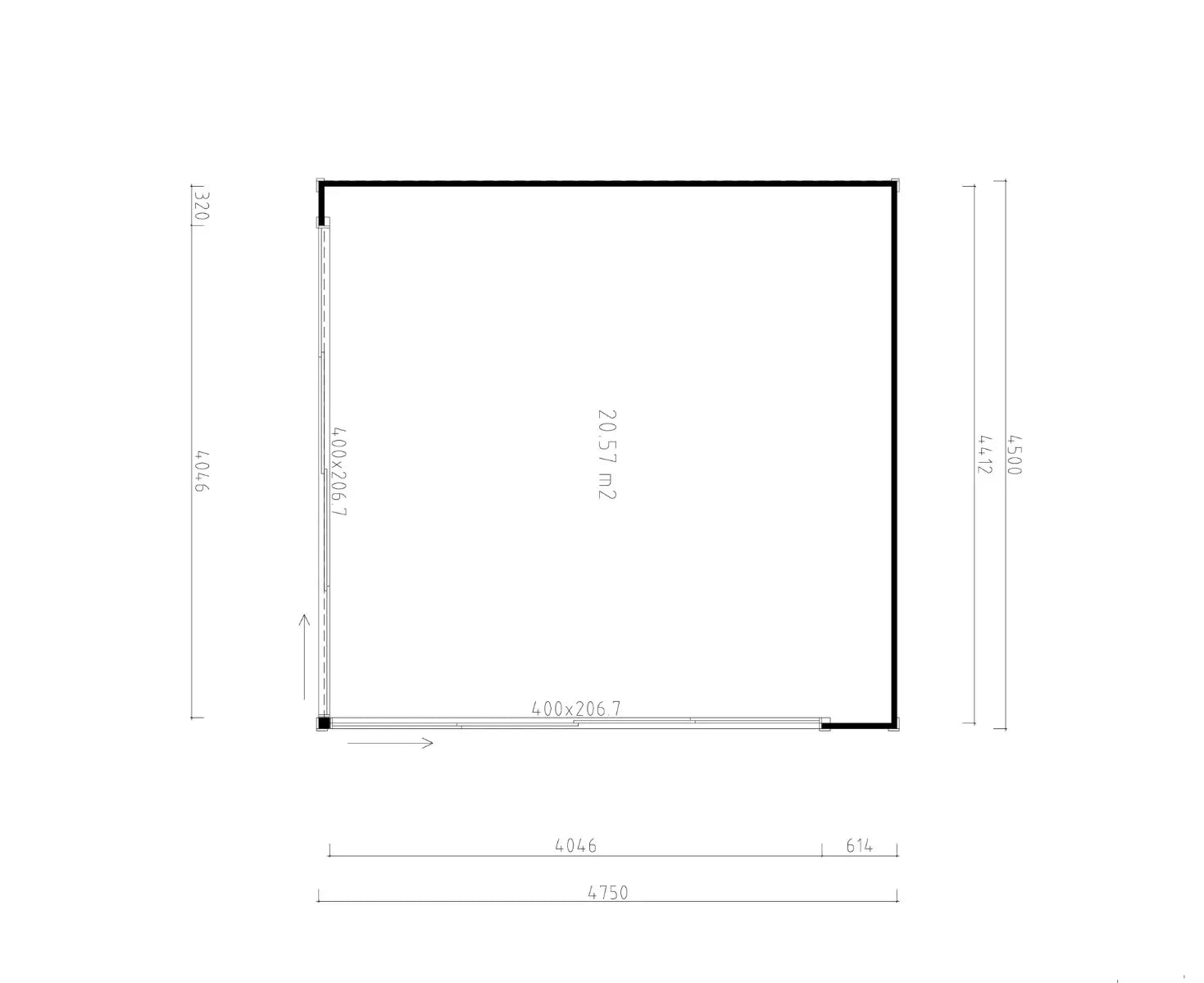 Tuinhuis Q-Bic 70 - 21 m²