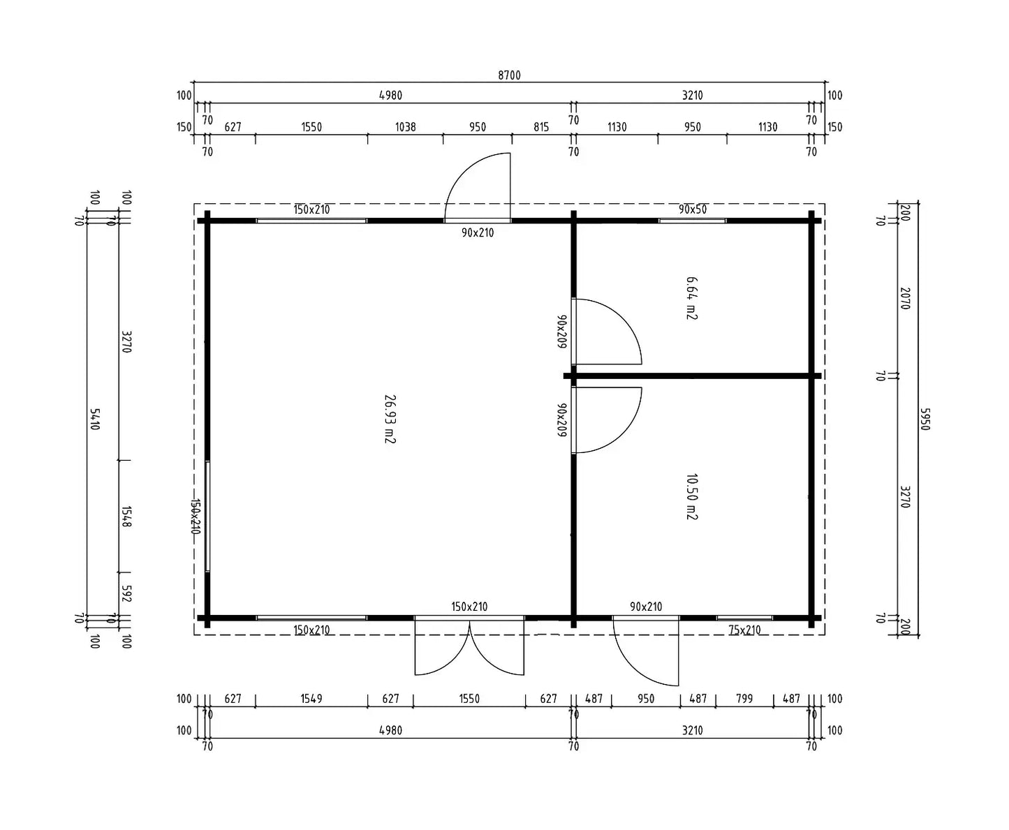 Tuinhuis Henning 70 - 45m²