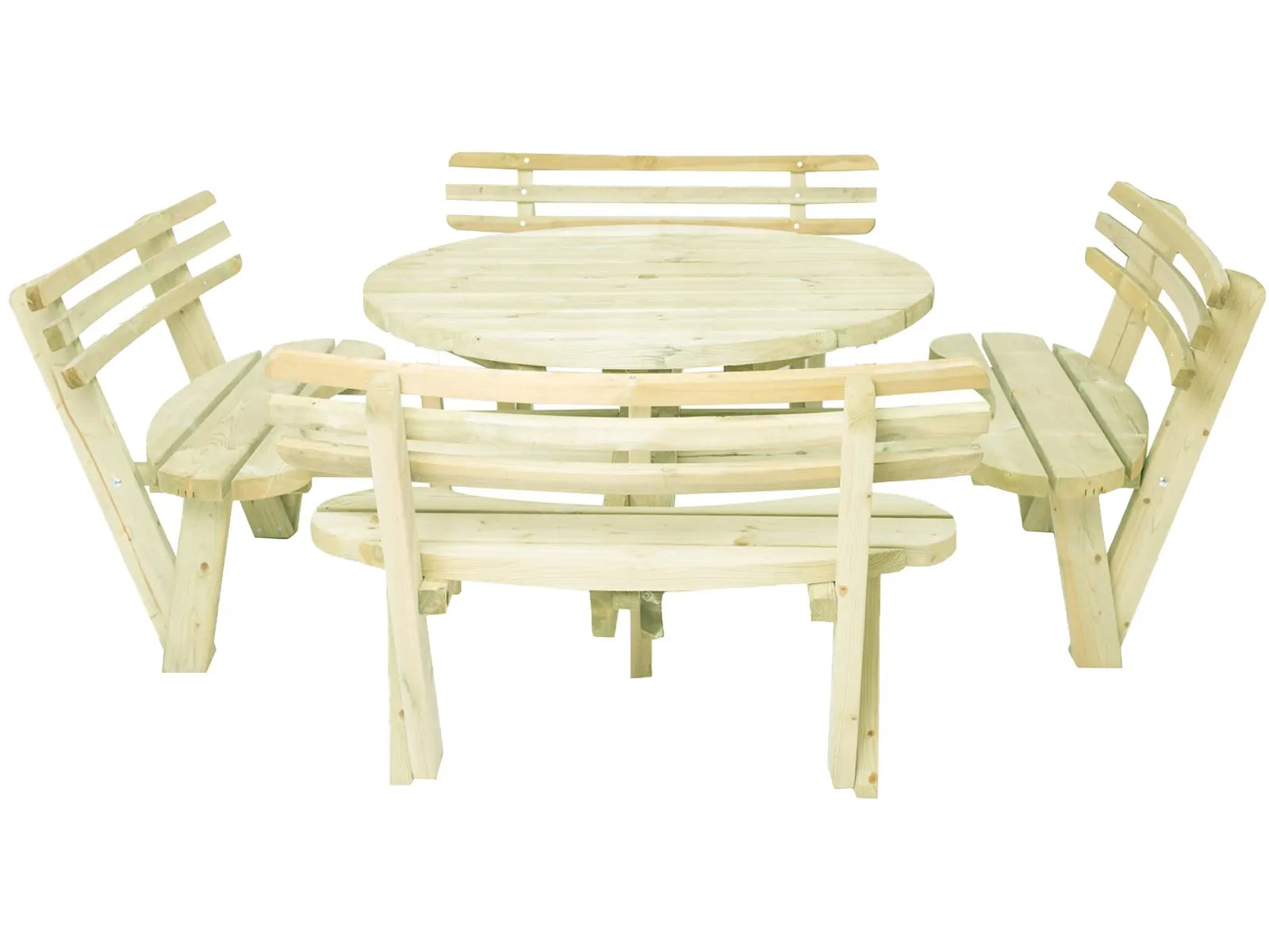 Ronde tuinset  ø120 met rugleuning
