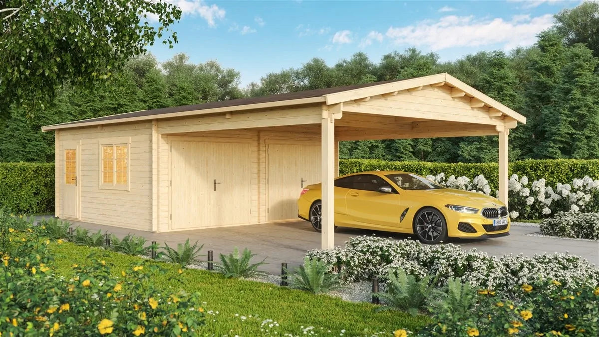 Garage und Carport für 4 Fahrzeuge | 10,6 m x 5,3 m