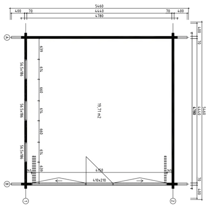 Tuinhuis Emma 70 - 20m²