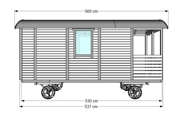 Hipowagen - 13m² + 3m² (terras)