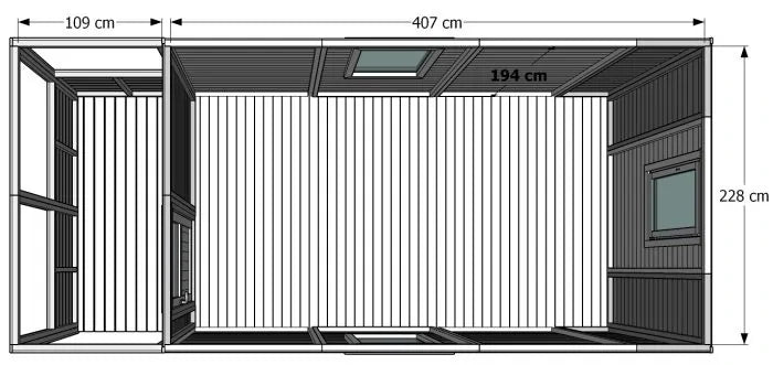 Hipowagen - 13m² + 3m² (terras)