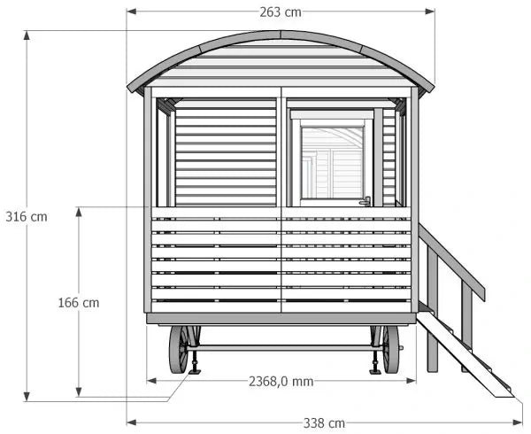 Hipowagen - 13m² + 3m² (terras)