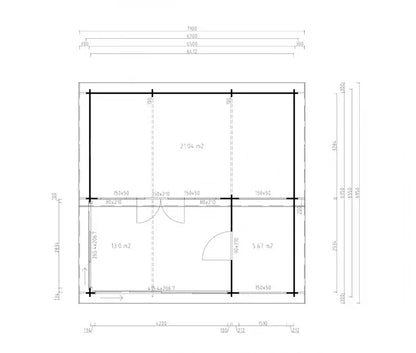 Tuinhuis Alu Comfort Panorama 70 - 40m²