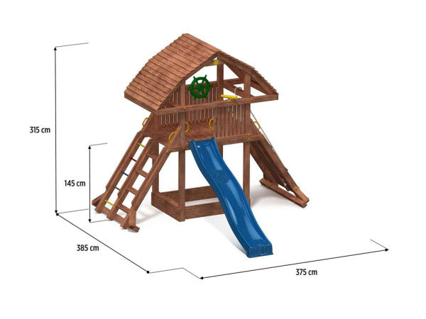 Houten speeltoren met glijbaan GIANT