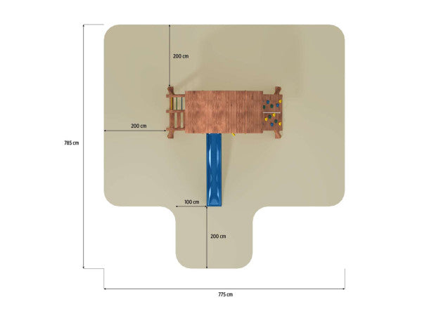 Houten speeltoren met glijbaan GIANT