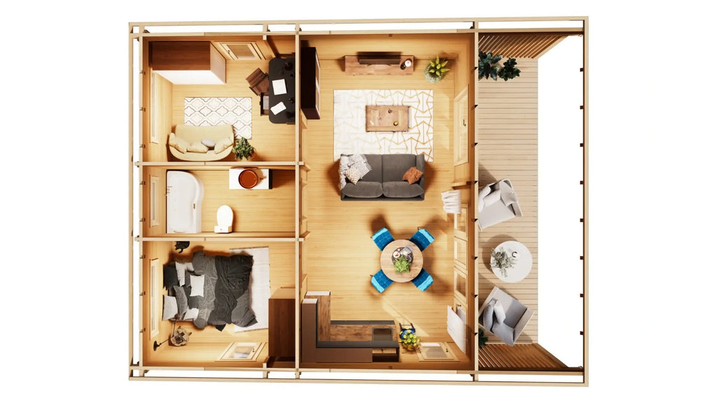 Lodge Arhus 70 - 46m² + 13m² (Terrasse)