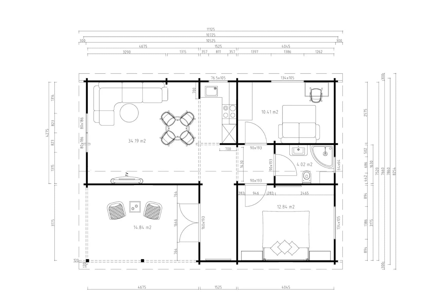 Lodge Bendy 70 - 61m² + 15m² (terras)