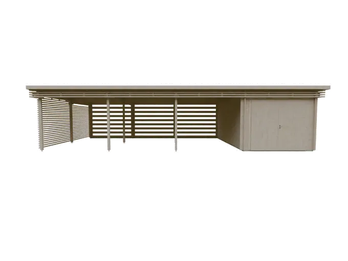 Garage mit Carport BÜSUM | 6,38 x 11,88 Meter