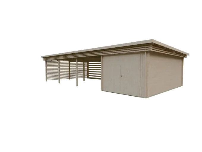 Garage mit Carport BÜSUM | 6,38 x 11,88 Meter