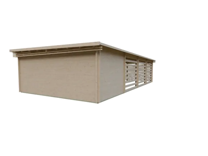 Garage mit Carport BÜSUM | 6,38 x 11,88 Meter