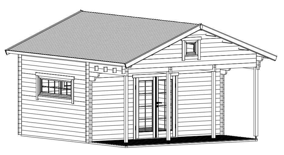 Tuinhuis Regal 44 – 27m² + 9m² (terras)