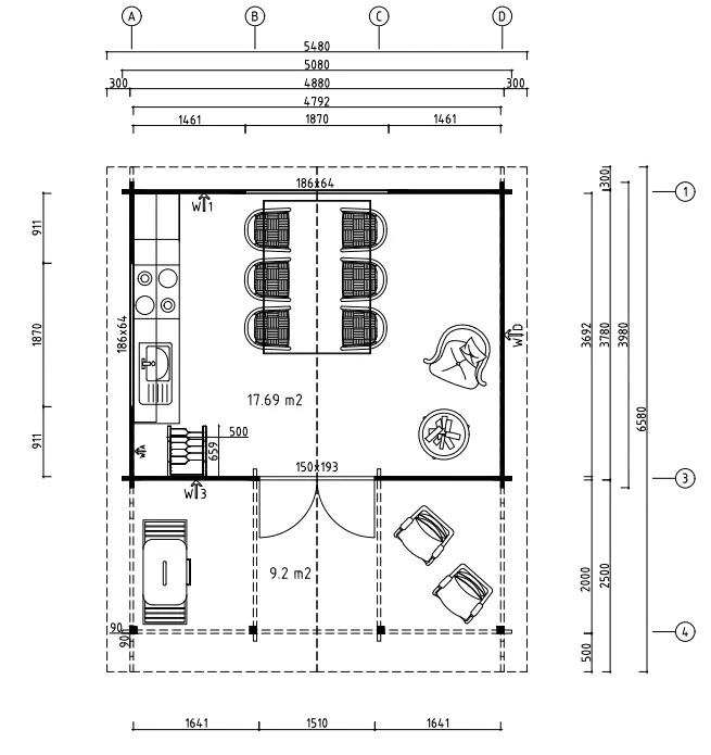Tuinhuis Regal 44 – 27m² + 9m² (terras)