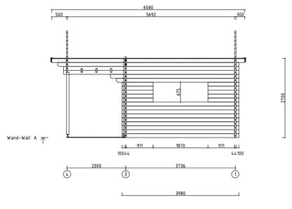 Tuinhuis Regal 44 – 27m² + 9m² (terras)