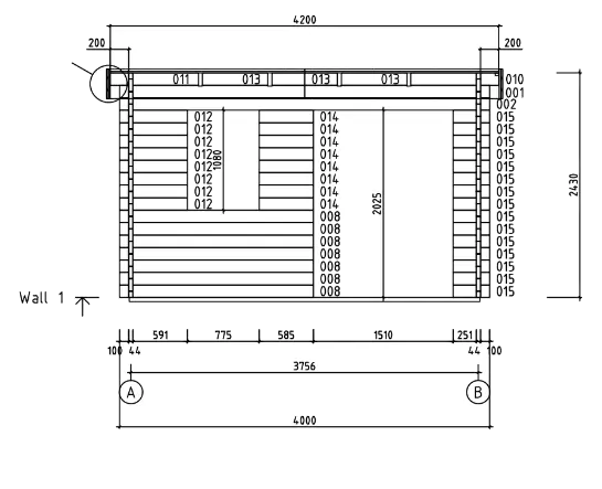 Tuinhuis Sonny 44 | 4,3 x 2,8 m