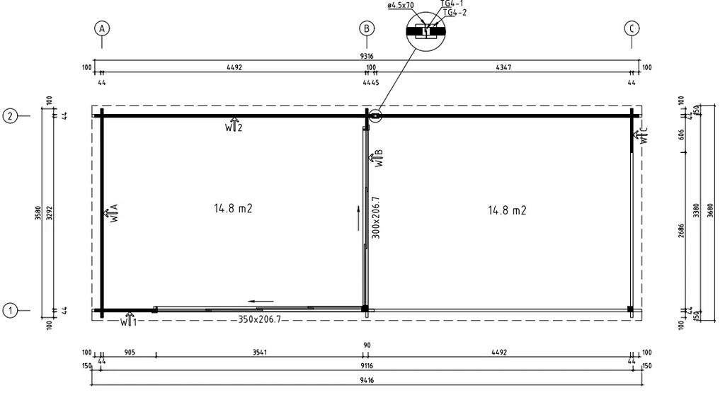 Tuinhuis Alu 70 A - 15 m²