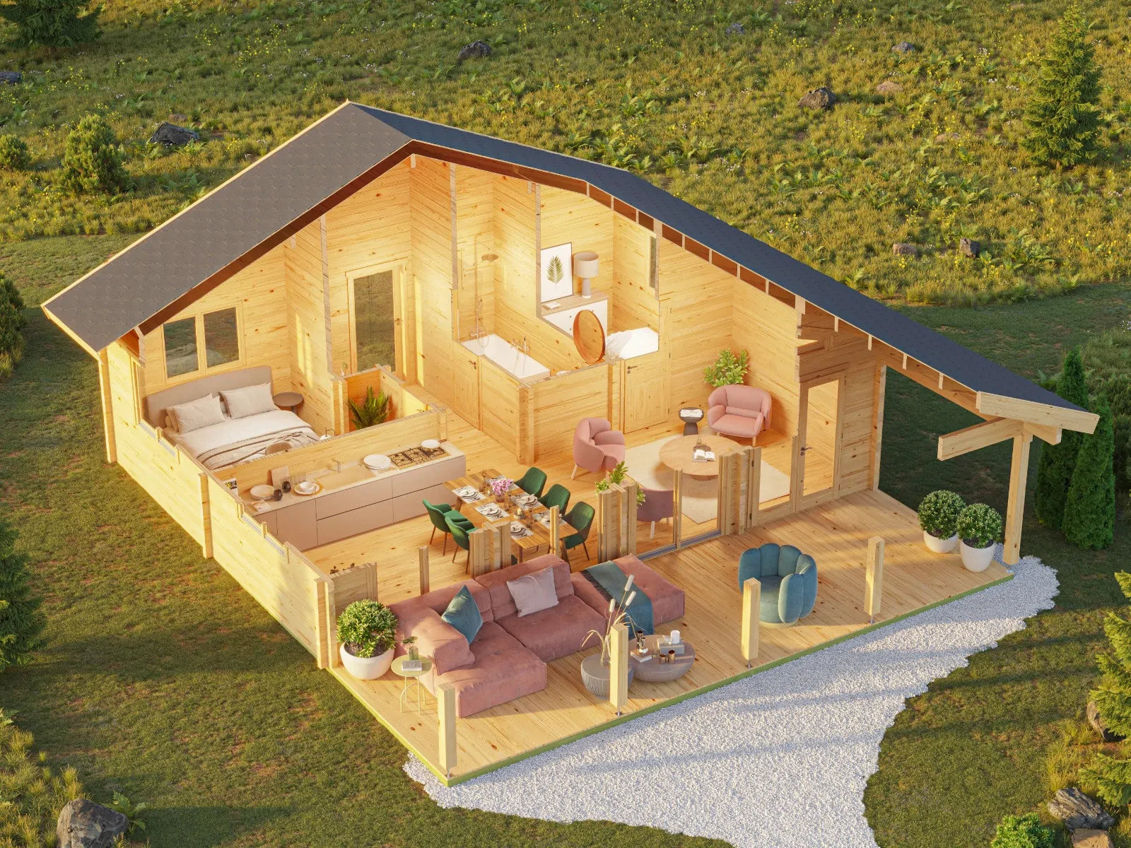 Lodge Caroline 90 - 57m² + 27m² (terras)