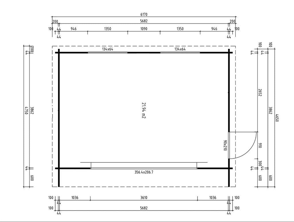 Tuinhuis Alu 70 I - 22 m²