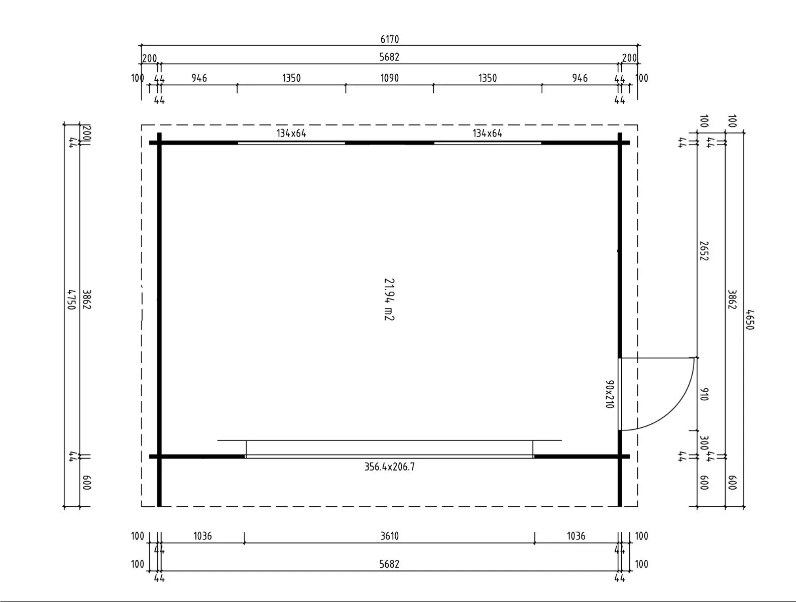 Tuinhuis Alu 70 I - 22 m²