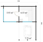 Saunacabine Forte 70 - 12m² + 8m² (terras)