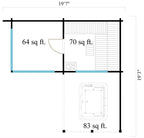 Saunacabine Forte 70 - 12m² + 8m² (terras)