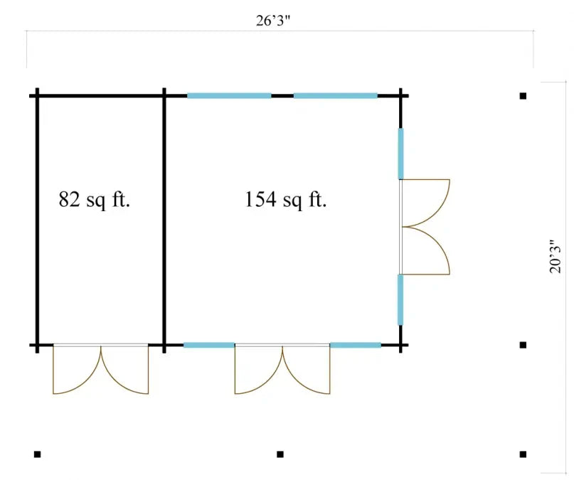 Tuinhuis Kilian 70 - 22m² + 27m² (terras)