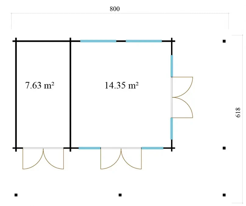 Tuinhuis Kilian 70 - 22m² + 27m² (terras)