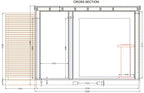Plug-and-Play-Sauna mit Elektroheizung | 2,2 x 3,2 m 