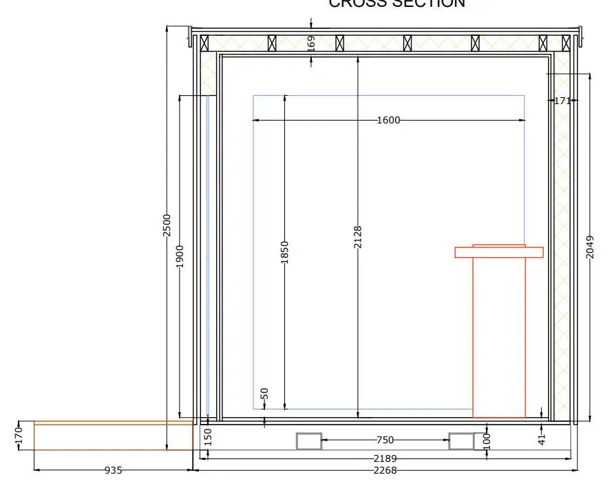 Plug-and-Play-Sauna mit Elektroheizung | 2,2 x 2,2 m