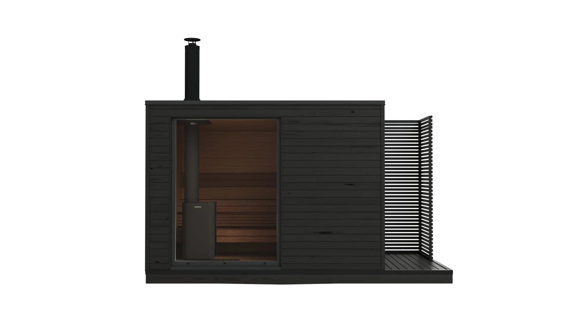Plug-and-play sauna met houtkachel | 2.2 x 3.2 m