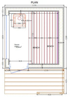Plug-and-Play-Sauna mit Holzofen | 2,2 x 2,2 m