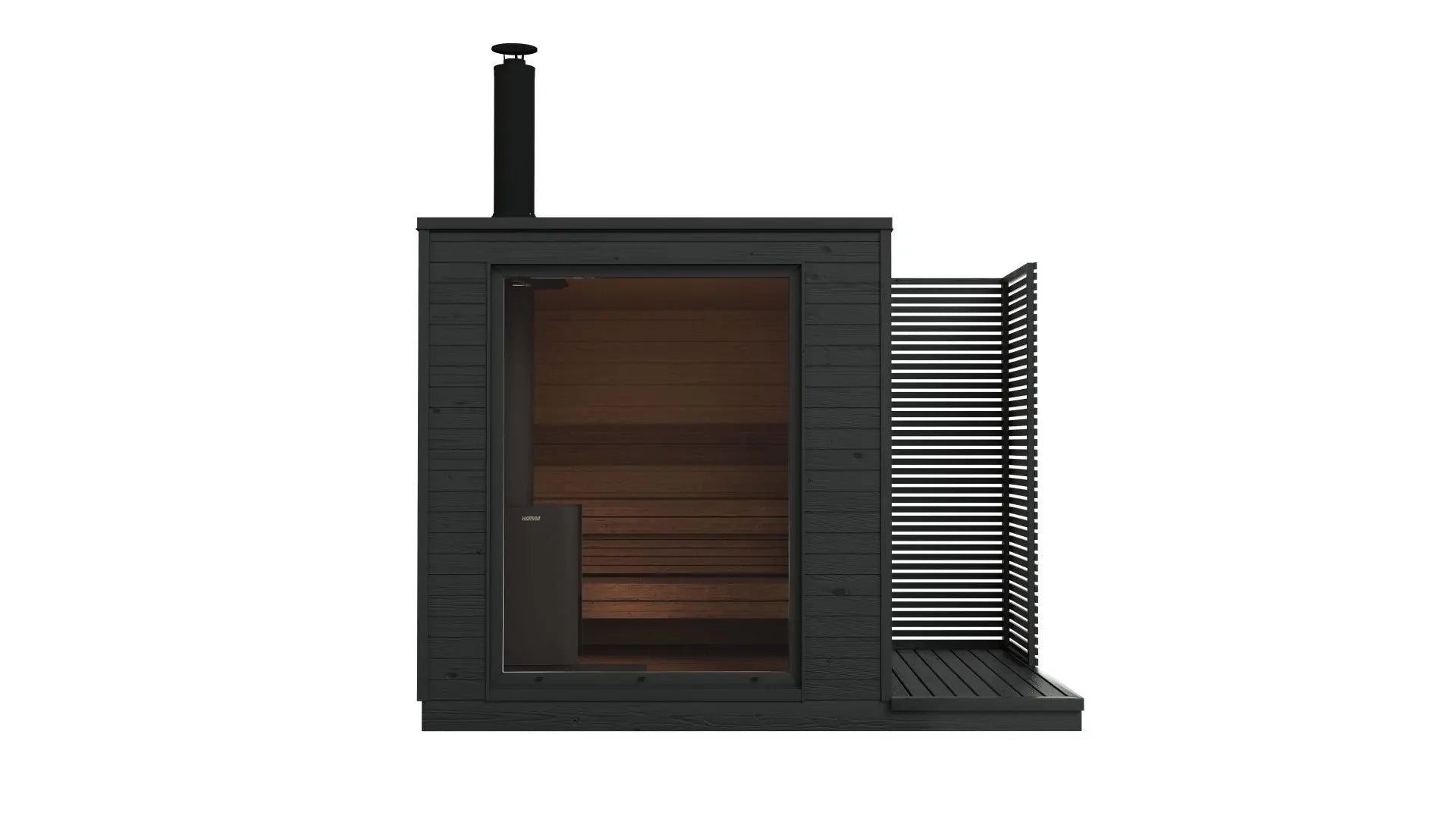 Plug-and-Play-Sauna mit Holzofen | 2,2 x 2,2 m