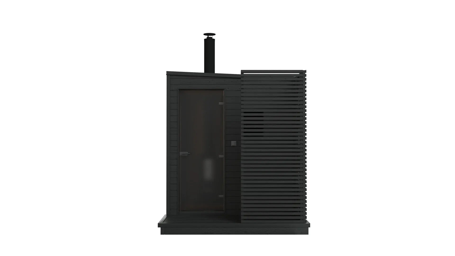 Plug-and-Play-Sauna mit Holzofen | 2,2 x 2,2 m