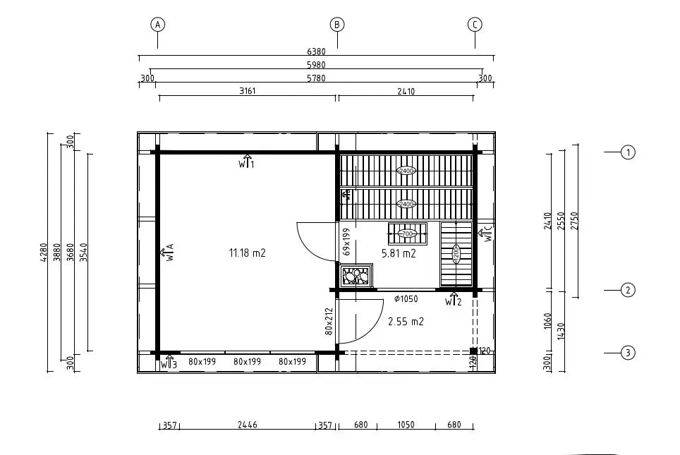 Saunacabine Leif 70 - 17m²