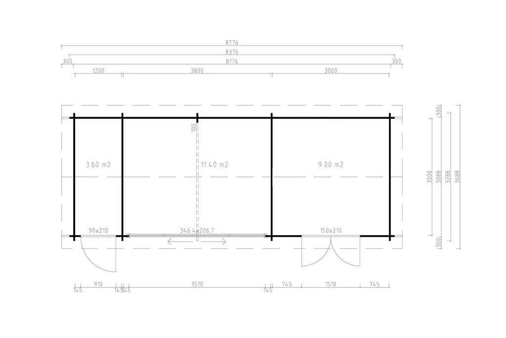 Tuinhuis Mikelli 44 - 11 m²