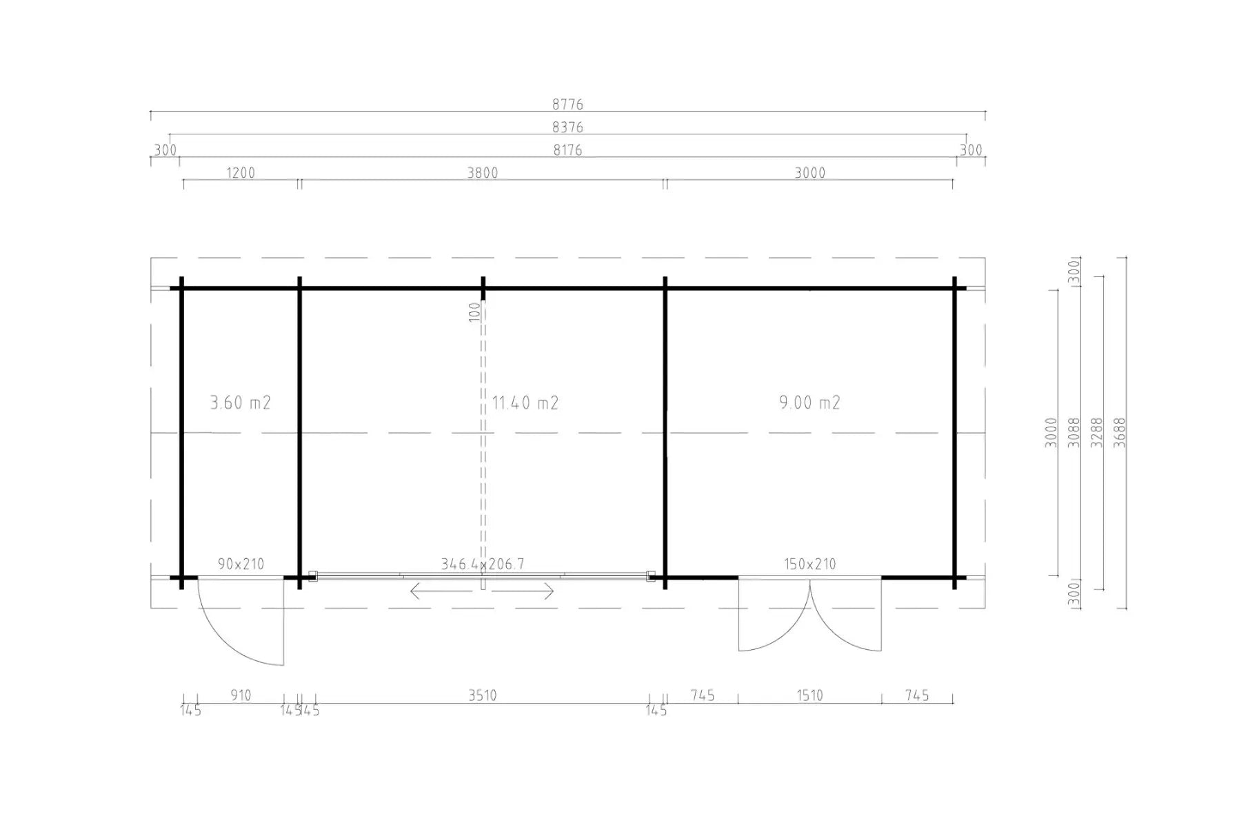 Tuinhuis Mikelli 44 - 11 m²