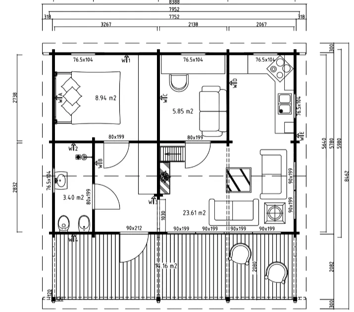 Lodge Mikka 70 - 61m² + 14m² (terras)