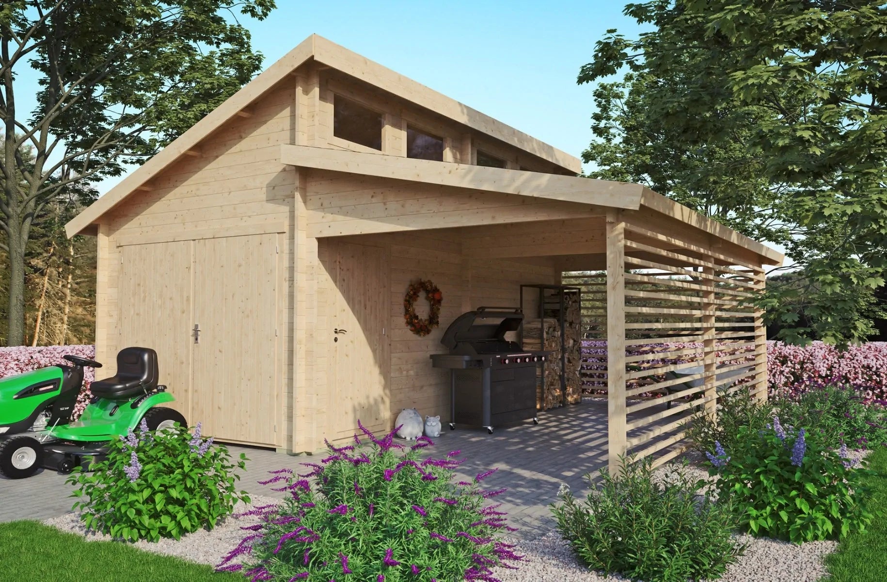 Garage mit Carport Morten | 6,2 x 5,6 m