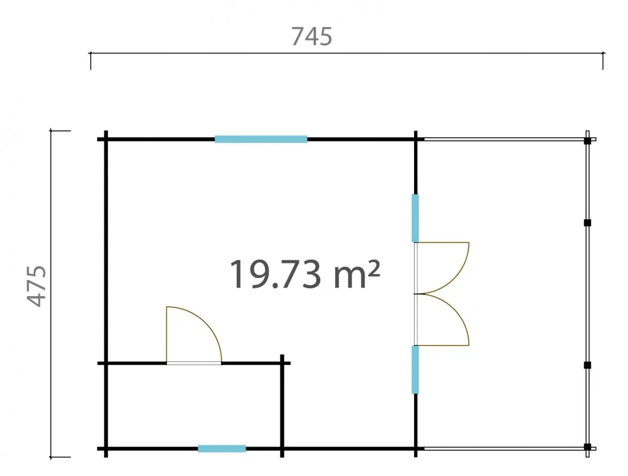 Tuinhuis Nepean 44 – 20m² + 11m² (terras)