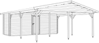 Doppelcarport mit Abstellraum ODENWALD | 6,38 x 8 m