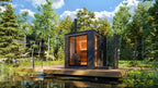 Plug-and-Play-Sauna mit Holzofen | 2,2 x 2,2 m